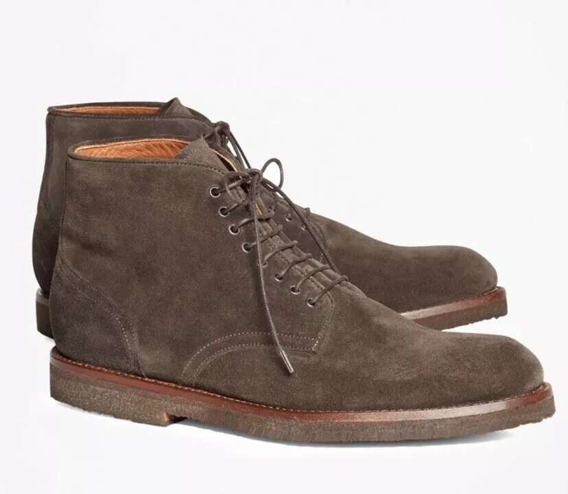 BROOKS BROTHERS MENS SUEDE BOOT DARK BROWN size 11 EUC $498  display picture 3