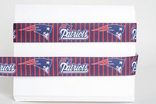 NEW ENGLAND PATRIOTS 7/8" GROSGRAIN RIBBON 1,3,5,10 YARDS FOOTBALL SHIP FROM USA