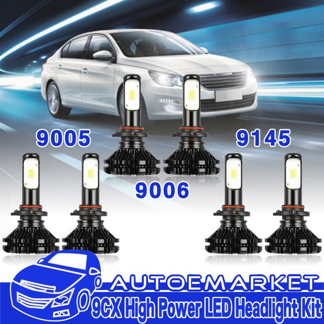 6PCS 9005 + 9006 + 9145 LED Headlight Bulbs For Jeep Grand ...