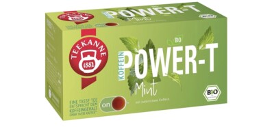 6x Teekanne Bio ''Power-T'' Pfefferminz-Tee mit natürlichem Koffein je 18 Beutel