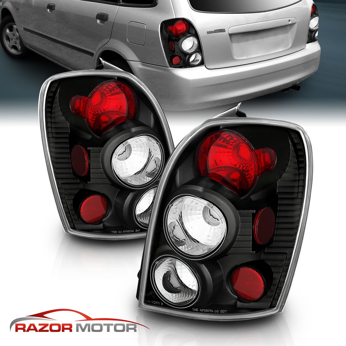 2002 2003 For Mazda Protege5 Black Rear Brake Tail Lights Lamps