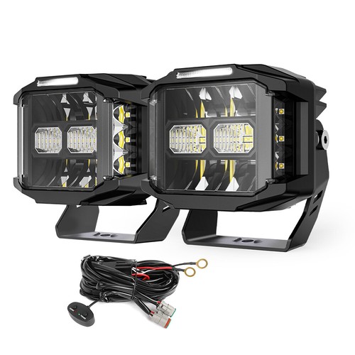 2 PIEZAS 5" 300W LED Luz de Trabajo 270° Punto de Inundación Vainas de Niebla Tirador Lateral Blanco DRL - Imagen 19 de 19