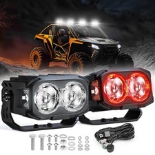 2Pcs 4" LED Pods Light Bar Amber Fog Lamp Offroad Driving for Wrangler Truck ATV