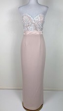 Elle Zeitoune Pink Formal Maxi Dress Size 12 Strapless Bridesmaid Evening Gown
