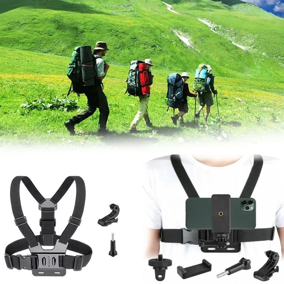 Arnés de Pecho Cuerpo Correa Montaje Accesorios Ajustables para iPhone GoPro Android Foto 2 de 4