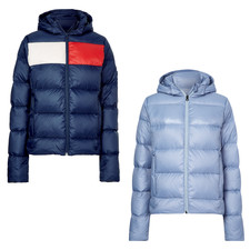 Tommy Hilfiger Equestrian Ladies Hooded Down Jacket Desert Sky 10031-004 Moon...