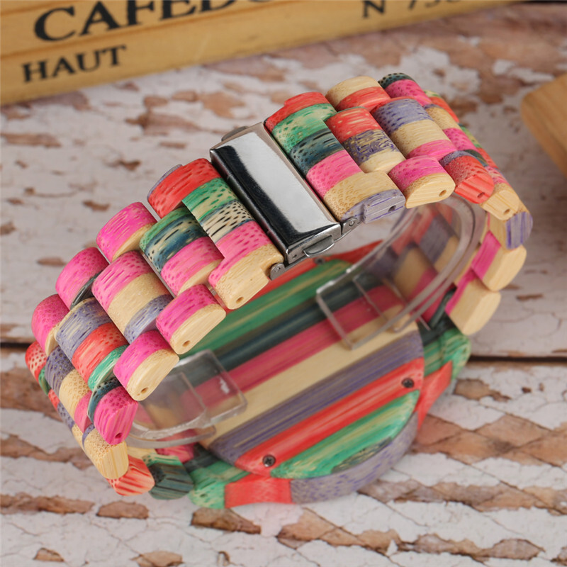Couple Quartz Bamboo Watches Wooden Watch Natural Multi  display picture 1