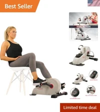 Dual Function Under Desk Pedal Exerciser, Portable Indoor Cardio Mini Bike at...