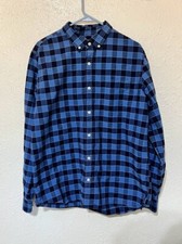 The Gap Blue Plaid L Mens Long Sleeve Button up Dress Shirt standard fit