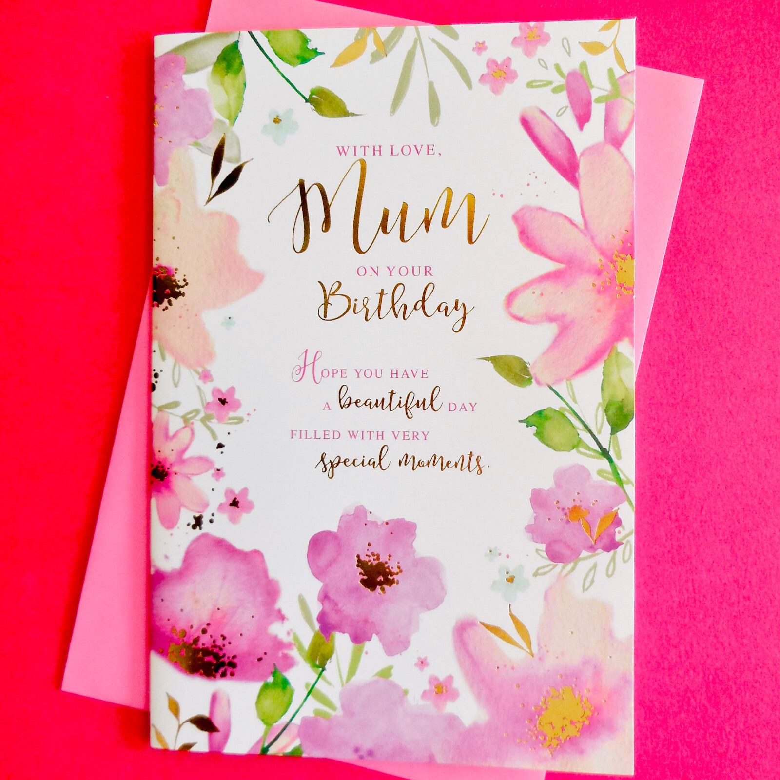 Mum Birthday Card 9""x6"" lovely Flowers Beautiful Flowers Words Special Verse