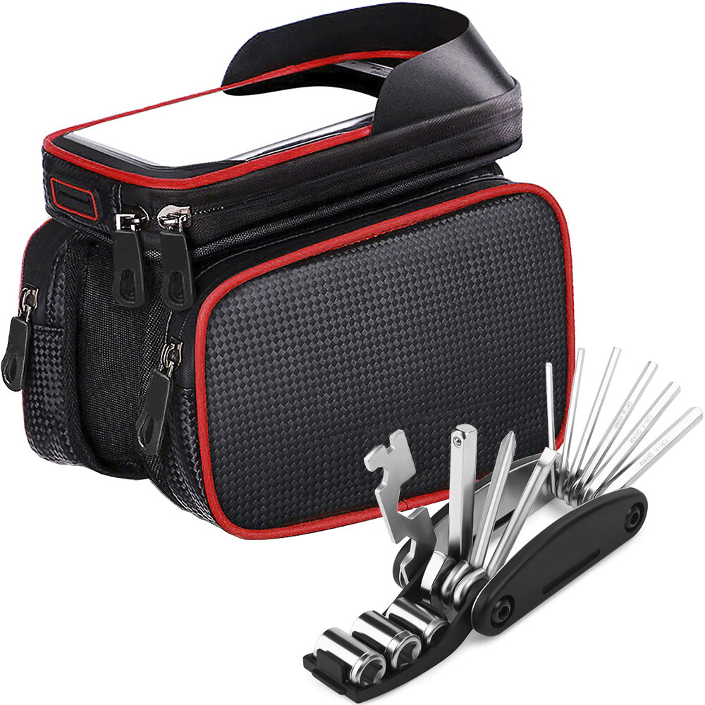 Крепление для мобильного телефона на велосипедной раме с большим объемом памяти и инструментом для ремонта велосипедов 16-в-1