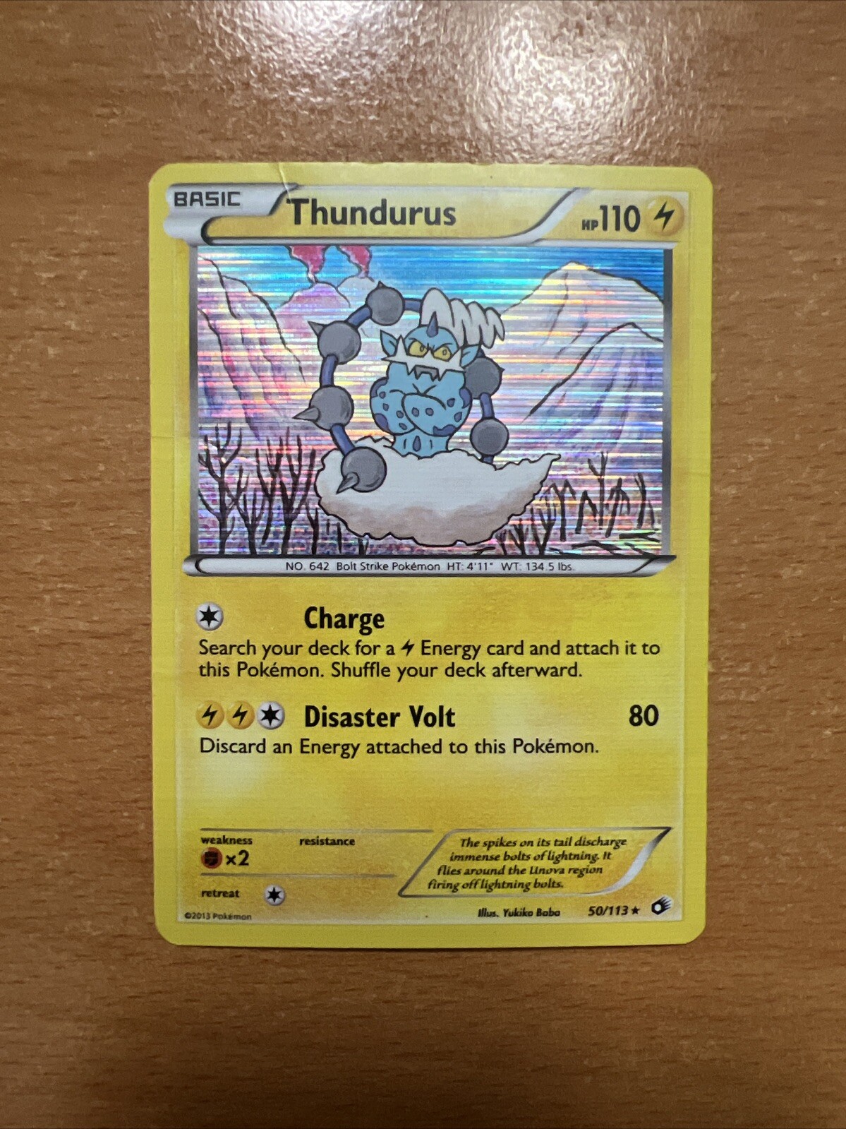 Thundurus 50/113 - Holo Rare B&W Legendary Treasures Pokemon Card TCG 2013 NM