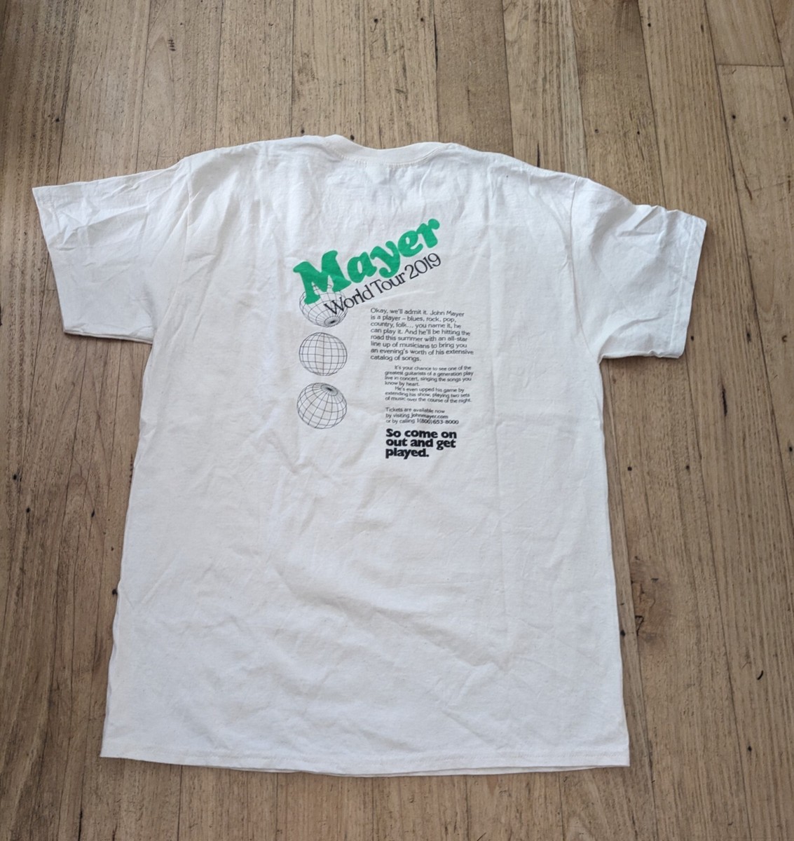 John Mayer World Tour 2019 Tシャツ John Mayer World Tour 2019 T-Shirt Double-Sided Sz S | eBay