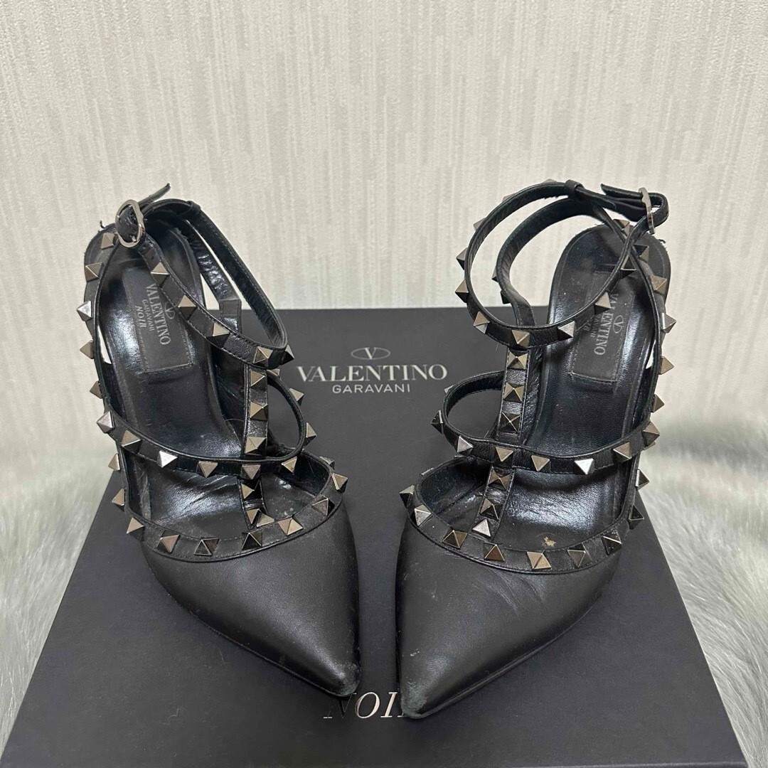 VALENTINO GARAVANI Rockstud Heels Ankle Strap Leather Pumps VALENTINO GARAVANI Rockstud Heels Ankle Strap Leather Pumps