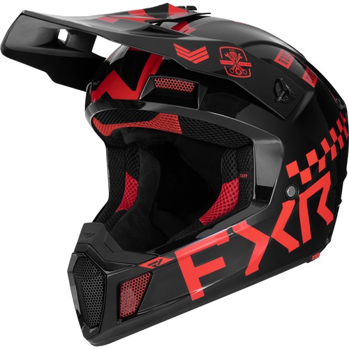 FXR Snowmobile Clutch Gladiator Helmet - Nuke Red - 第 1/5 張圖片