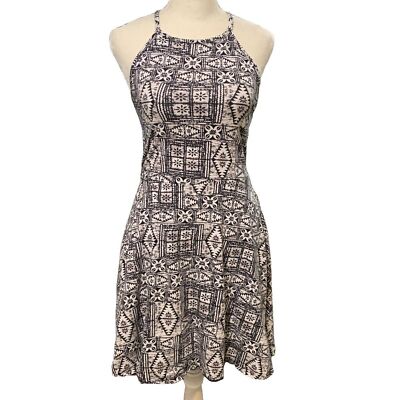 Mossimo Supply Co Black & White Floral Tribal Sleeveless Halter Top A-Line  Dress | eBay