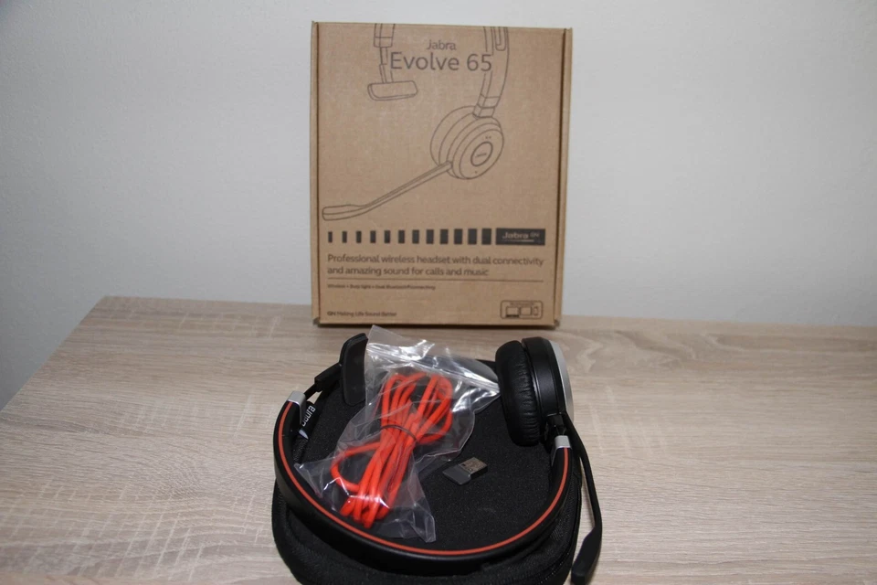 Jabra Evolve 65 MS Mono, Dongle 370, Ladekabel, Tasche (6593-823-309), neuwertig - Bild 2 von 4