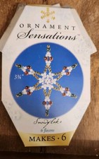 Ornament Sensations CRYSTAL SNOWFLAKES 4 " Christmas Glass Bead Kit for 6 READ
