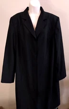 Vintage Venezia Overcoat Women's Size 20 Polyester/Wool Gray/Black Print Lined