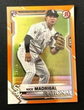 2021 Topps NSCC National Wrapper Redemption Bowman NICK MADRIGAL ORANGE RC 25/25