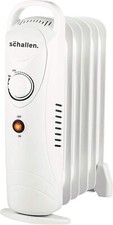 Schallen White Portable Electric Slim Oil Filled Radiator Heater - Small Office