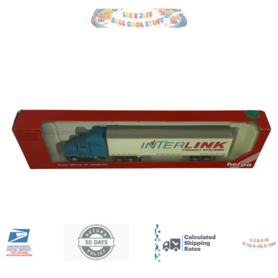 Herpa HO 1/87 #6171 Interlink Freight Systems Kenworth Tractor & Trailer Truck