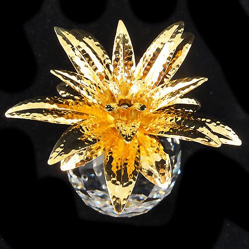 SWAROVSKI PINEAPPLE Crystal Gold Plated Leaves 2.4