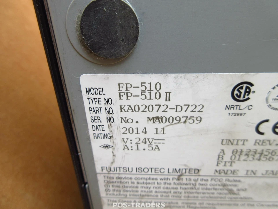 FUJITSU FP-510II USB 300mm/sec Thermal 83mm Ticket Printer Black TESTED INCL PSU - Image 3 of 3