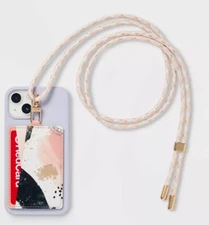 heyday Cell Phone Wallet Pocket with Crossbody Strap across neck or body Abstrac