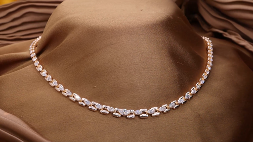 3,16 ct Naturalny SI/H Markiza Diament Naszyjnik Łańcuszek kotwiczny 18k Żółte złoto - Film 1 z 1