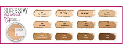 Maybelline Superstay Full Coverage 16H Powder Foundation sortiert
