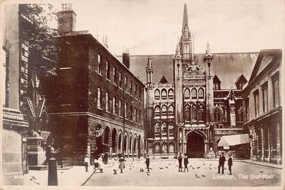 B391 England 1936 London Guildhall RPPC vintage postcard