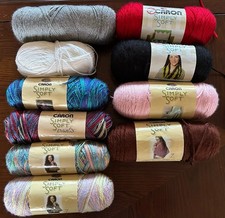 10 Skein Lot Caron Simply Soft Yarn Various Colors 4oz 6oz Baby Bright Red Gray