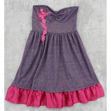 Free People Dress Womens Small Iridescent Flirty Babydoll Strapless Mini Ruffle