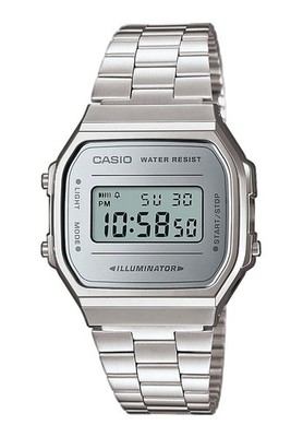 Casio A168WEM-7EF Vintage Digital Silbern Spiegelnd