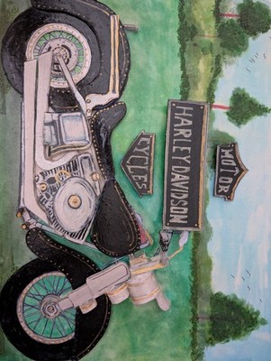 picture of a 3d motorcycle