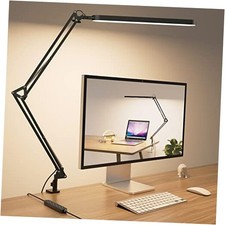 Desk Lamp for Home Office, Eye Comfortable LED Desk Light for Black swing arm