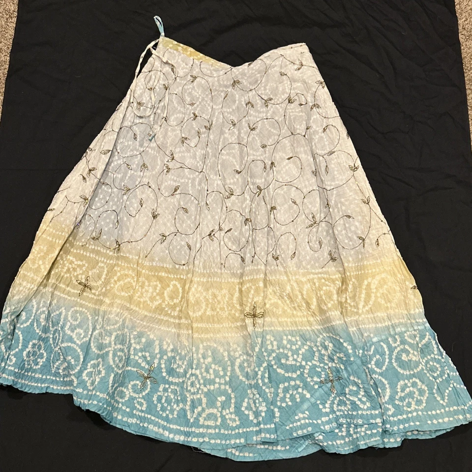 Falda de algodón Funky People de segunda mano talla mediana lentejuelas India A29 Foto 3 de 3