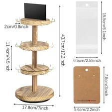 360 Rotating Earring Display Stands with 50 Earring Holder Cards