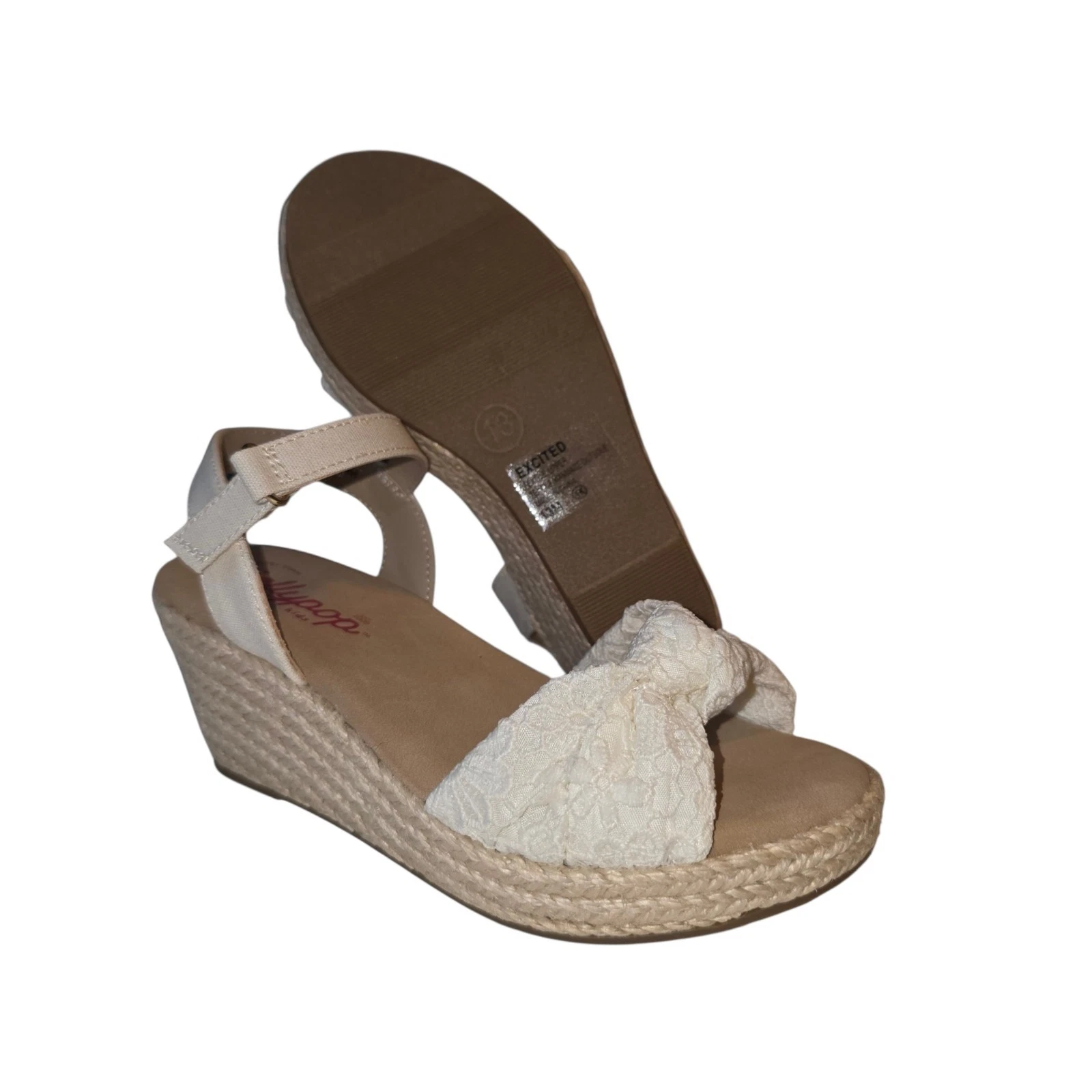 Jellypop Kids Girl's Excited Wedge Sandals Natural Crochet - Various Sizes