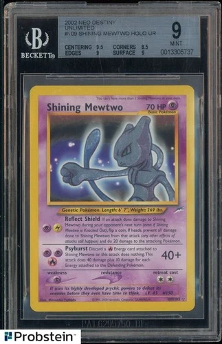 2002 Pokemon Neo Destiny Unlimited #109 Shining Mewtwo Holo BGS 9 MINT