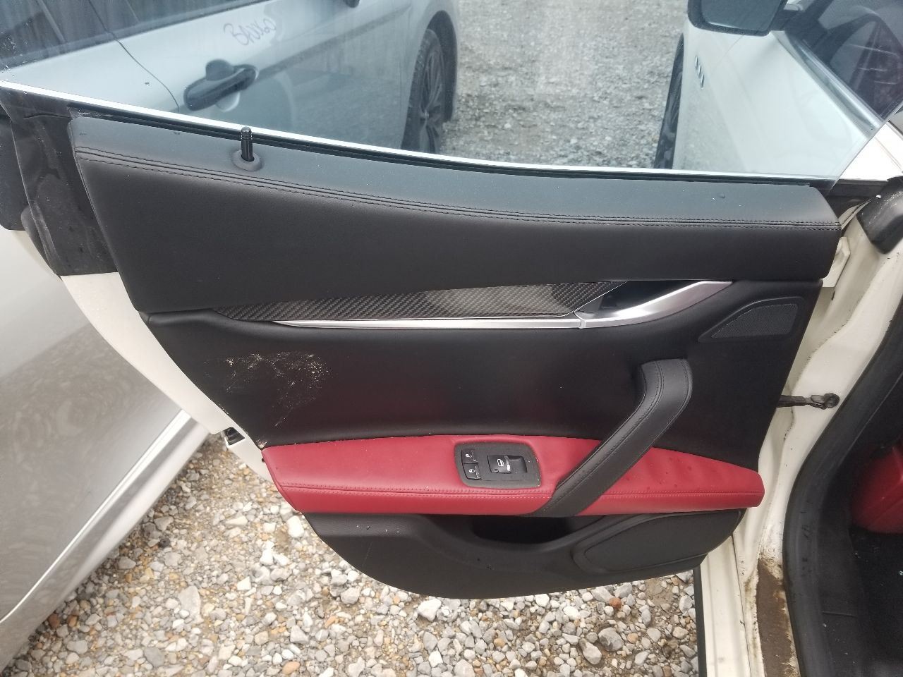 14 2014 MASERATI GHIBLI SQ4 REAR DOOR TRIM PANEL RED LEATHER LEFT DRIVER