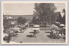 Mariehamn Aland Finland Postcard Socis Park Cafe Umbrellas 1926 Real Photo