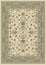 Ivory Oriental Blue Area Rug 8x11 Persien Border Carpet -Actual 7' 8