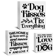 3 Pcs Dogs Wood Signs Decor Dog Lover Wood Block Sign Farmhouse Dog Themed