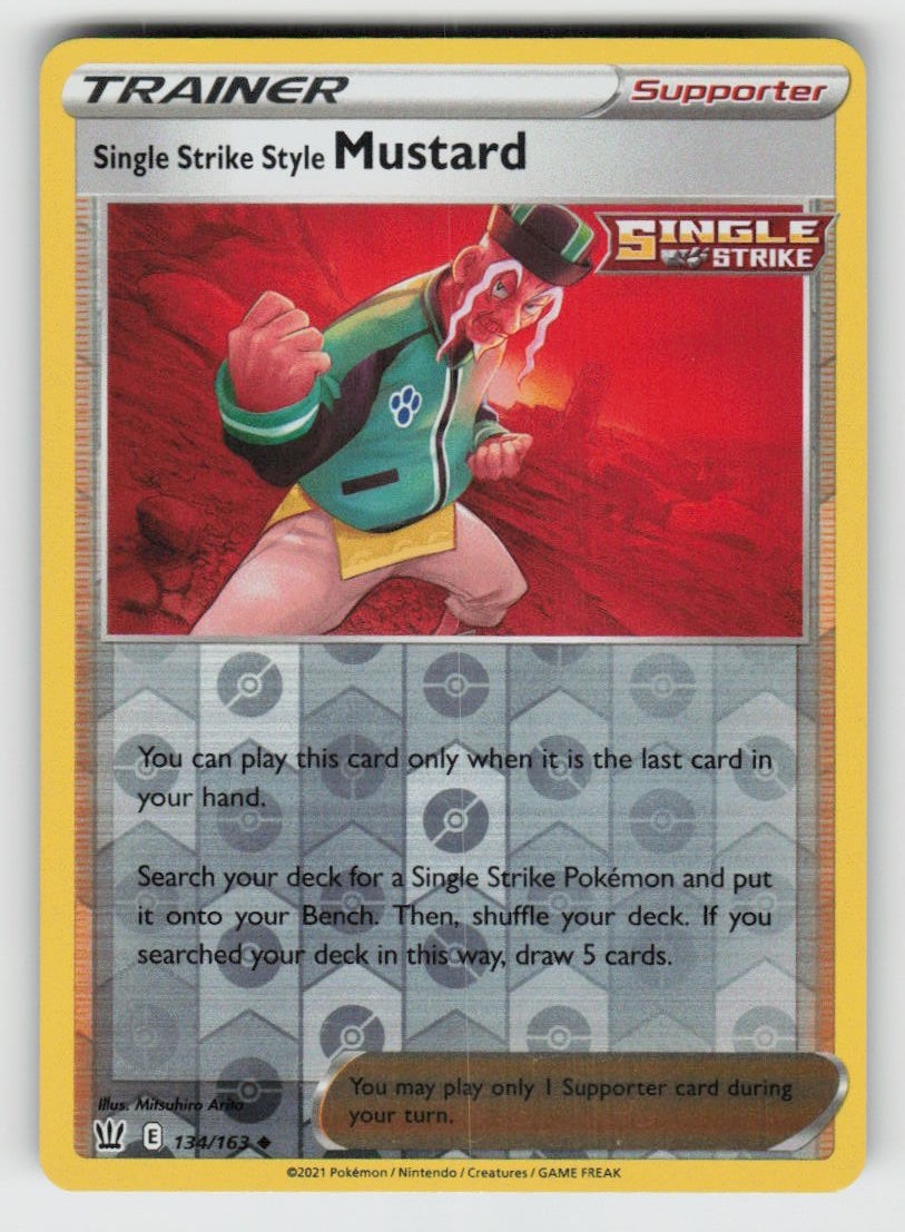 Reverse Holo Single Strike Style Mustard 134/163 Uncommon Battle Styles NM