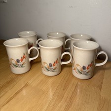 6x Set of 6 Vintage Churchill Bramble Fayre Mugs - 10.5cm Tall, 7.5cm Diameter