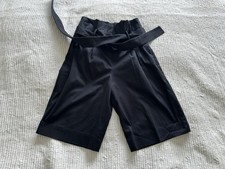 COS Navy Blue City Shorts Size 34 UK 8 11.5L Pockets Paper Bag Waist Tie