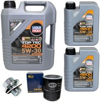 MotoröL Filter Set 5W-30 Liqui Moly 7 Liter + Schraube FüR Toyota Hiace IV Bus