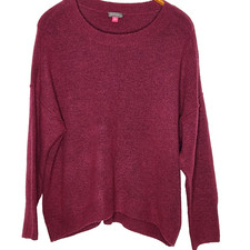 Vince Camuto Burgundy Pullover Sweater Womens XL Knit Stretch Acrylic Blend